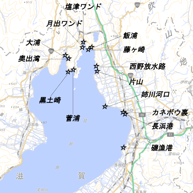 琵琶湖 湖北バス釣りポイントマップ 釣り広場 Com